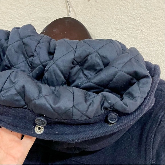 ABERCROMBIE & FITCH Navy Blue Wool Blend Toggle Jacket Womens Small - Picture 10 of 11